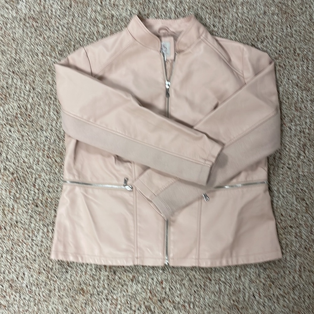 CB Brand Faux Leather Jacket, Blush, Size 1X
